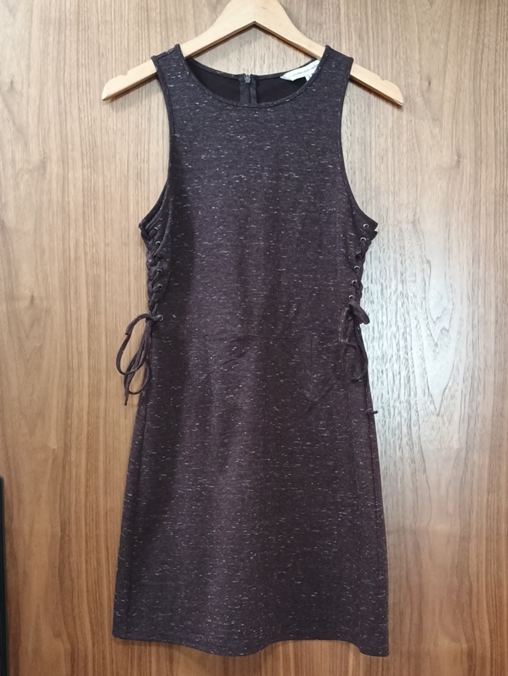cupcakes & cashmere Brown Sleeveless Side-Lace Dress S